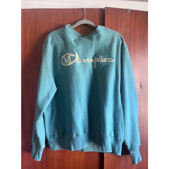 Champion Reverse Weave Teal Sweatshirt - Picture 1 of 4